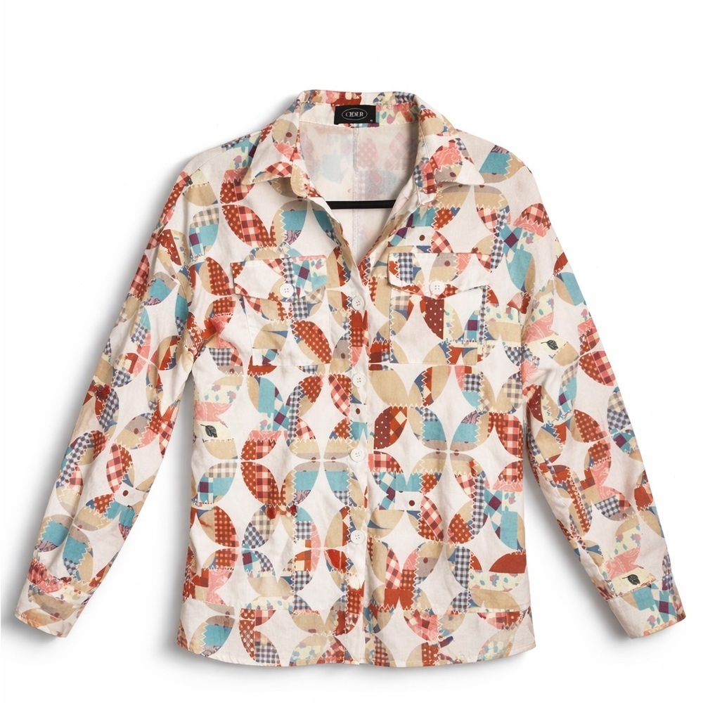 Cider Multicolor Patterned Sweater with Cream Cowl
